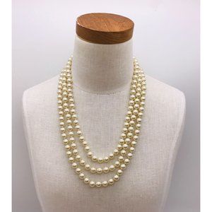 Necklace 3 strand pearl necklace by JBK Jaqueline Kennedy